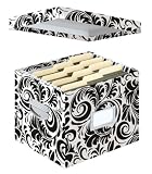 Snap-N-Store Letter Size File Box - 11 x 14 x 1 Inches - Black and White Scroll Design (SNS01836)