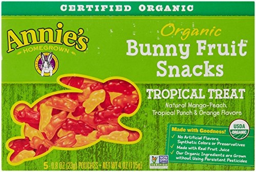 Annie's Homegrown Fruit Snacks, Tropical Bunny, 5 Count