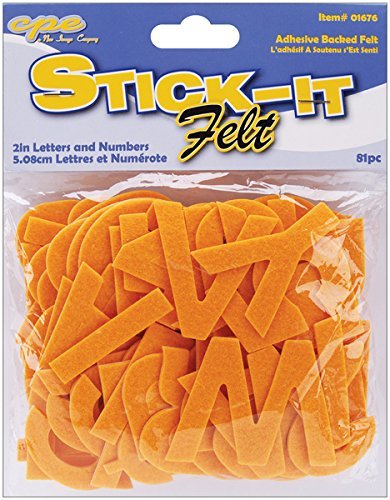 Cpe New Image NL-01676 Stick It Felt 2 Numbers &amp; Letters by Cpe New Image