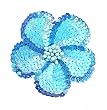 Sequin Flower Pin / Hair Tie ~ Edged Blue