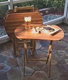5 Piece Bamboo Tray Table Set (Natural Bamboo) (33.25H x 23.25W x 11D)