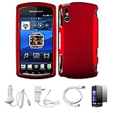 Metallic Red 2 Piece Crystal Hard Snap-On Protector Case for Sony Ericsson  ....