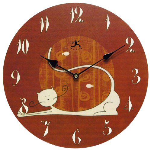 Kitchen: Infinity Instruments Yoga Cat Wall Clock