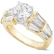 One of a Kind 3-1/4ctw Round & Baguette Diamond Ring in 18kt Gold