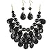 Tonsee Water Drop Style Bib Chunky Statement MultiLayer Necklace (Black)