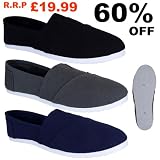 T1A BARGAIN Ladies Canvas Classics Flat Casual Pumps Slippers Espadrille Womens Trainers Girls Shoes Size 3-8 (36-41)