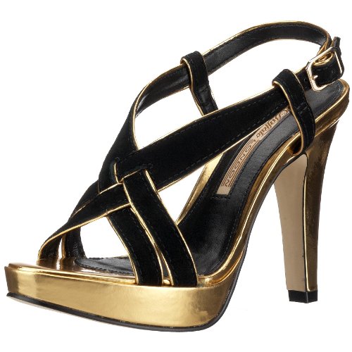 Buffalo 9584-438 kid suede mirror met black 516, Damen Sandalen/Fashion-Sandalen, schwarz, (black 516), EU 41