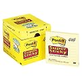 Post-it&reg; Super Sticky Notes 675-12SSCP, Canary Yellow, Lined, 4 inches x 4 inches