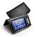 Tuff-Luv Leather Case Cover for Philips GoGear Muse (Silver only) includes Stand and Belt Clip - Black