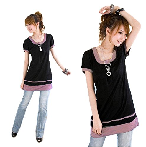 【MIKA&MAYA】 Tシャツ 半袖 チュニック シャツ カットソー レディース シンプル ウェア