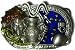 AQUARIUS THE WATER BEARER, ZODIAC HOROSCOPE SIGN BELT BUCKLE + display stand