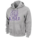 LSU Tigers Cross Cut Full-Zip Hooded Sweatshirt by Majestic