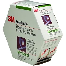 Click here to buy 3M Scotchmate Hook and Loop Fastening System, White, 1-Inch-by-4.9-Yards #MP-3526N MP3527N by 3M.
