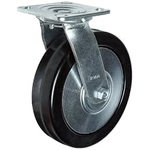 RWM Casters 46 Series Plate Caster, Swivel, Thread Guard, Phenolic Wheel