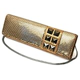 Whiting&Davis -- *1 3972 Bronze Crystl Studs On Mesh Clutch -- Handbags