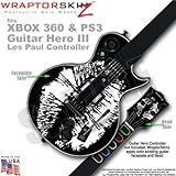 Big Kiss White on Black WraptorSkinz Skin fits XBOX 360 & PS3 Guitar Hero III Les Paul Controller (G
