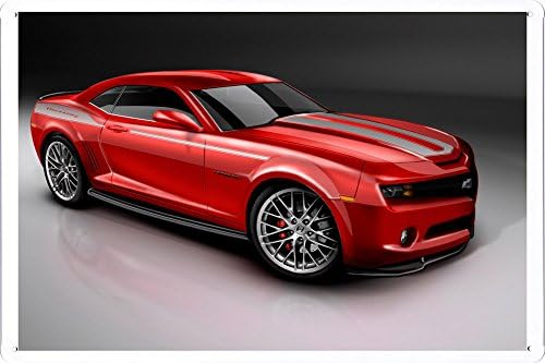 Tin Sign Metal Plate Poster of 2010 Camaro Red 20*30cm by PBN