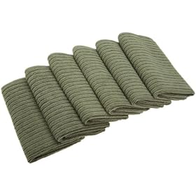 EXCELLO and Design Imports CAMZ76299 Olive Microfiber Scrubber Cleaning Cloth, (Pack of 6)