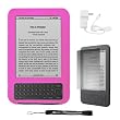 Protective Slim Flexible Durable Silicone Cover Case Skin For Kindle Wireless Reading Device, Wi-Fi, 6" Display Latest Generation + includes a Determination Hand Strap + Includes a Anti Glare Screen Protector + Includes a Home Wall Charger