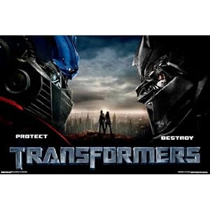TRANSFORMERS MOVIE POSTER Megatron Optimus Head To Head