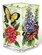 Amia 6 Inch Vase/votive with Butterfly and Floral Design