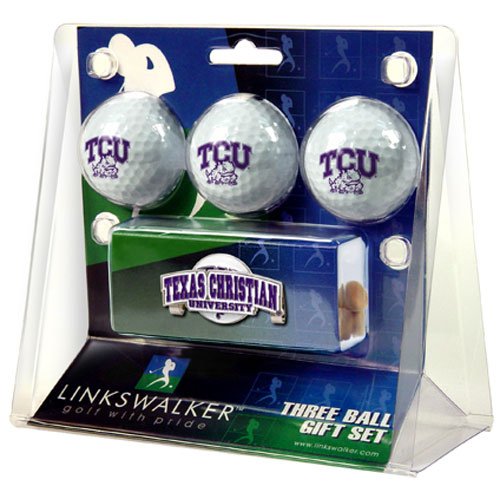 Texas Christian Horned Frogs Ncaa 3 Golf Ball Gift Pack W/ Hat Clip