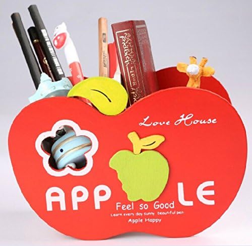 Exquiste Artwork Apple Collection Pen Organizer Desk Sorter Room Dec Red