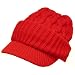 New Chunky Cable Knit Skull NewsBoy Cabby Hat Cap Medium Large Red