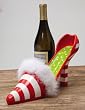 Resin Candy Cane High Heel Wine Bottle Holder Resin Candy Cane High Heel Wine Bottle Holder