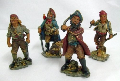 Childrens Toyshop  Küche & Haushalt : 4 x PIRATENFIGUR 16 CM PIRAT DEKORATION PIRATEN FIGUR MARITIME DEKO SEERÄUBER NEU + OVP