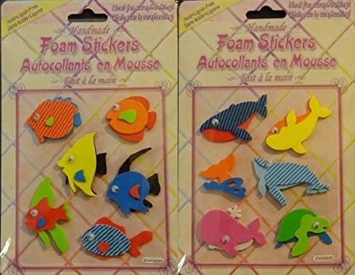 12 Marine Life Handmade Foam Stickers