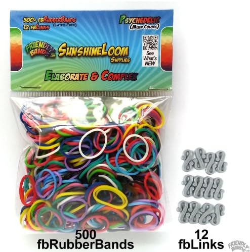 FriendlyBands fbRubberband Refill - Psychedelic (Mixed Colors) - Elaborate & Complex