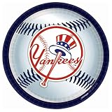 Lets Party By Amscan New York Yankees Baseball Round Dinner Plates