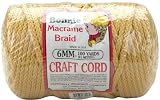 BONNIE MACRAME BRAID CRAFT CORD 6MM 100 YARDS-GOLD