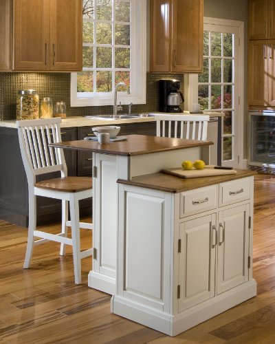 Woodbridge Two Tier Kitchen Island with Two Stools
