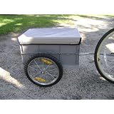 Cargo Bicycle Trailer Gray with Removable Plastic Bin