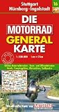Motorrad Generalkarte Deutschland Stuttgart, N&uuml;rnberg, Ingolstadt 1:200 000 - Mairdumont