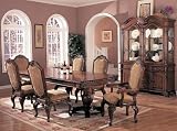 All new item 7 pc double pedestal antique brown finish wood Saint Charles dining room set