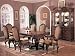 Search : item 7 pc double pedestal antique brown finish wood Saint Charles dining room set