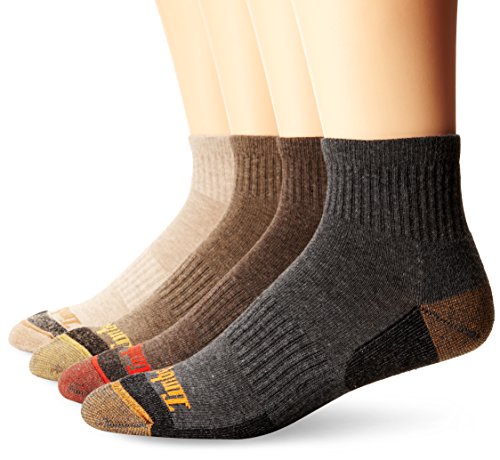 Timberland men s 4 pack comfort low quarter sock, assorted brown/…