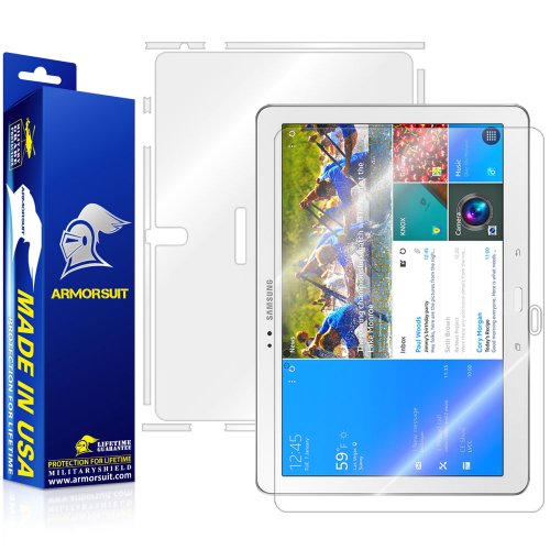 ArmorSuit MilitaryShield - Samsung Galaxy Tab Pro 10.1 Screen Protector + Full Body Skin Protector / Front + Back Anti-Bubble Ultra HD - Extreme Clarity & Touch Responsive Shield with Lifetime Replacement Warranty
