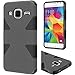 HRWIRELESS(TM) For Samsung Galaxy Core Prime G360 Dynamic Slim Hybrid Cover Case (Grey Black)