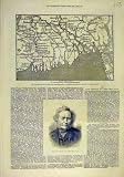 1876 MAP CYLCONE GANEGE INDIA BRAHMAPOOTRA GENERAL BELL