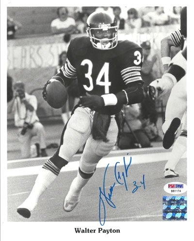 Walter Payton Autographed/Hand Signed Chicago Bears 8x10 Photo #6 PSA/DNA