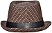 Simplicity Unisex Structured Gangster Trilby Wool Fedora Hat, 3074_Brown