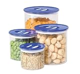 Oggi Stack 'N Store 4 Piece Canister Set, Blue