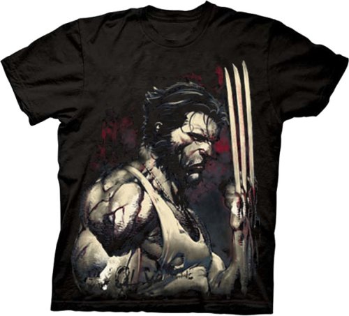  X-Men Wolverine Blood and Steel Claw Black T-shirt Tee