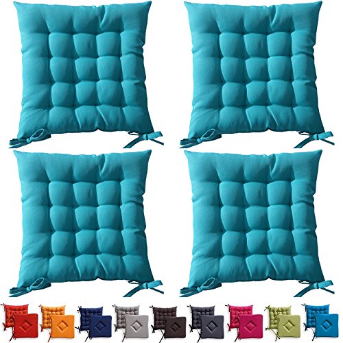 Set di 4 cuscini da sedia trapuntati cuscini da esterno 40 x 40 x 5