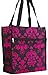 World Traveler Magenta Pink Floral Damask Travel Tote Bag 12-inch