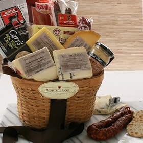 Connoisseur's Meat and Cheese Gift Basket (7.6 pound):  Grocery &amp; Gourmet Food